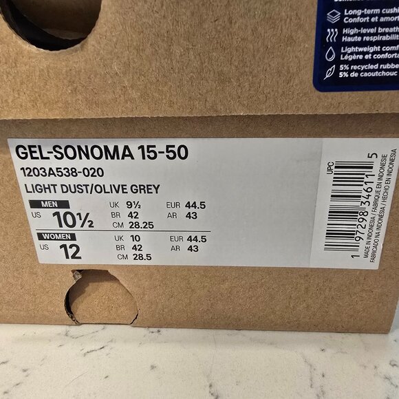 ASICS Gel-Sonoma 15-50 'Light Dust Olive Grey' Men's US SIZE 10.5 SHOES NEW - Picture 9 of 14